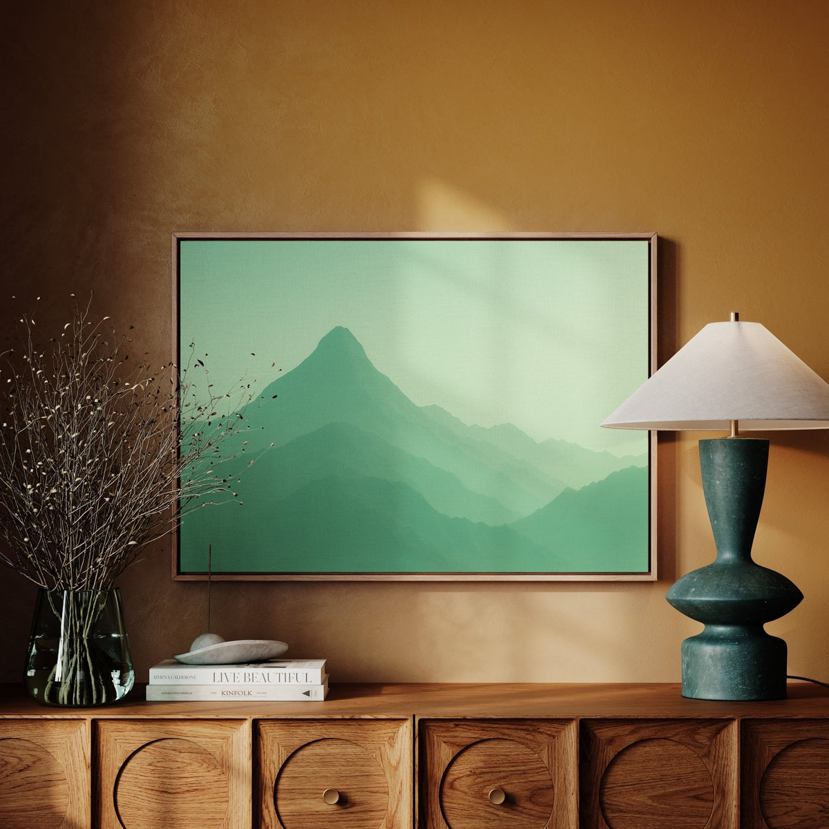 Enchanted Green Mountain Dreamscape Wall Art - Quarter Circle AK Boutique