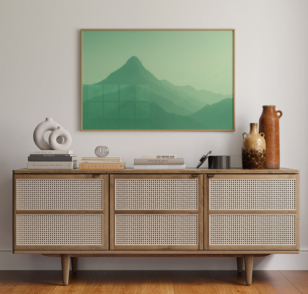 Enchanted Green Mountain Dreamscape Wall Art - Quarter Circle AK Boutique