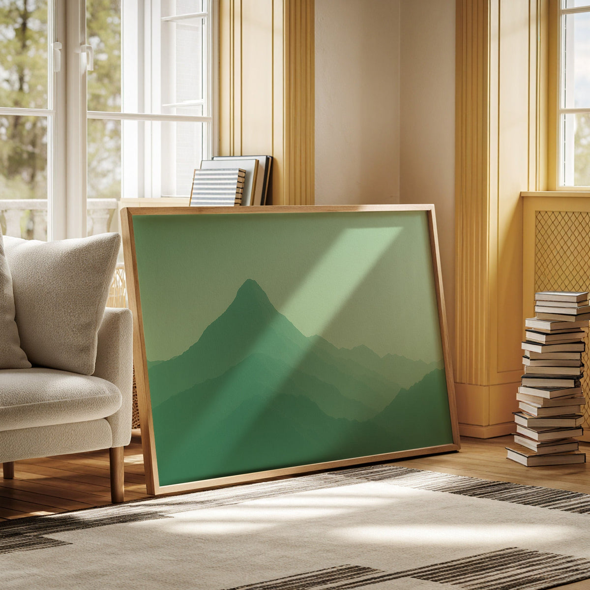 Enchanted Green Mountain Dreamscape Wall Art - Quarter Circle AK Boutique