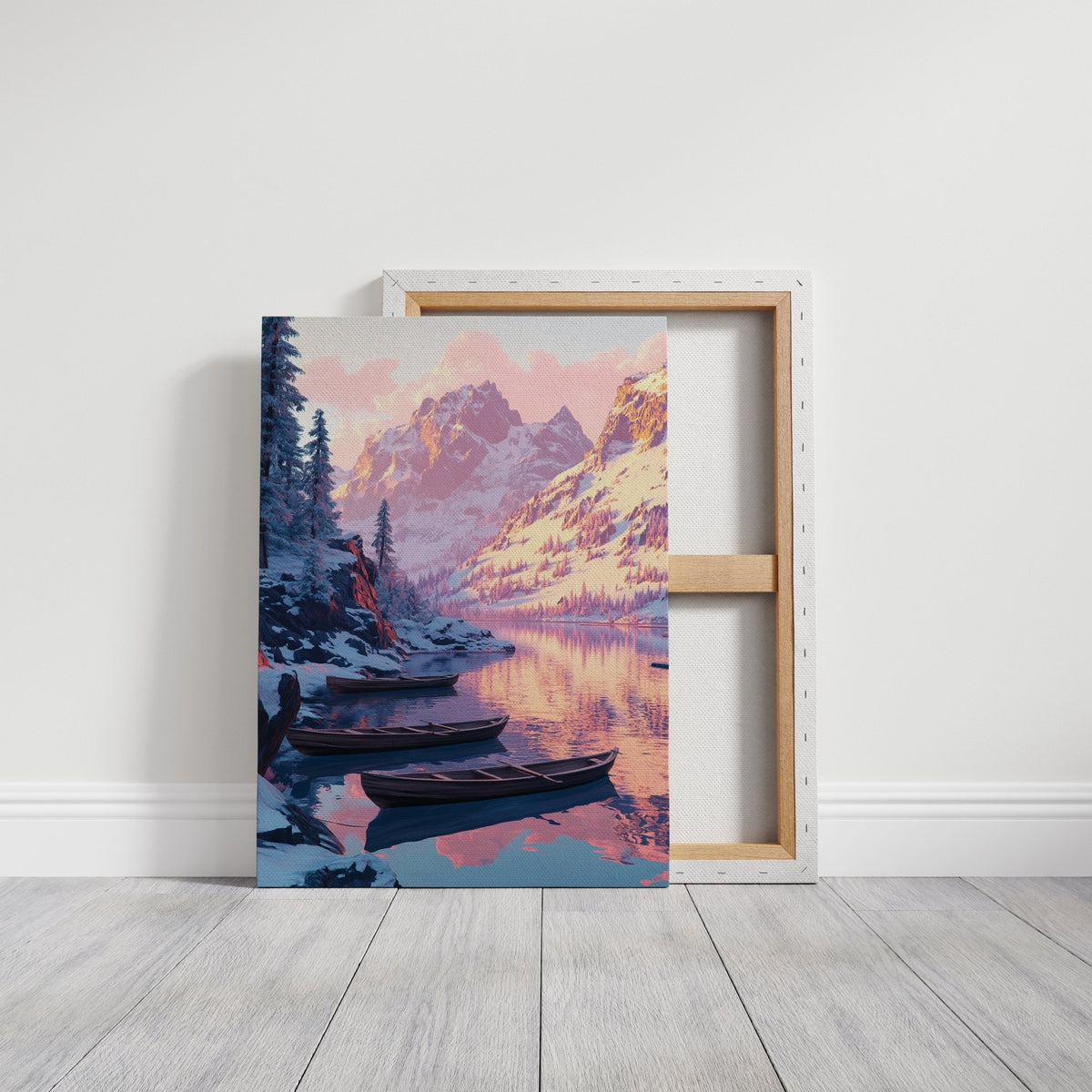 Enchanting Winter Mountain Lake Art Print - Quarter Circle AK Boutique