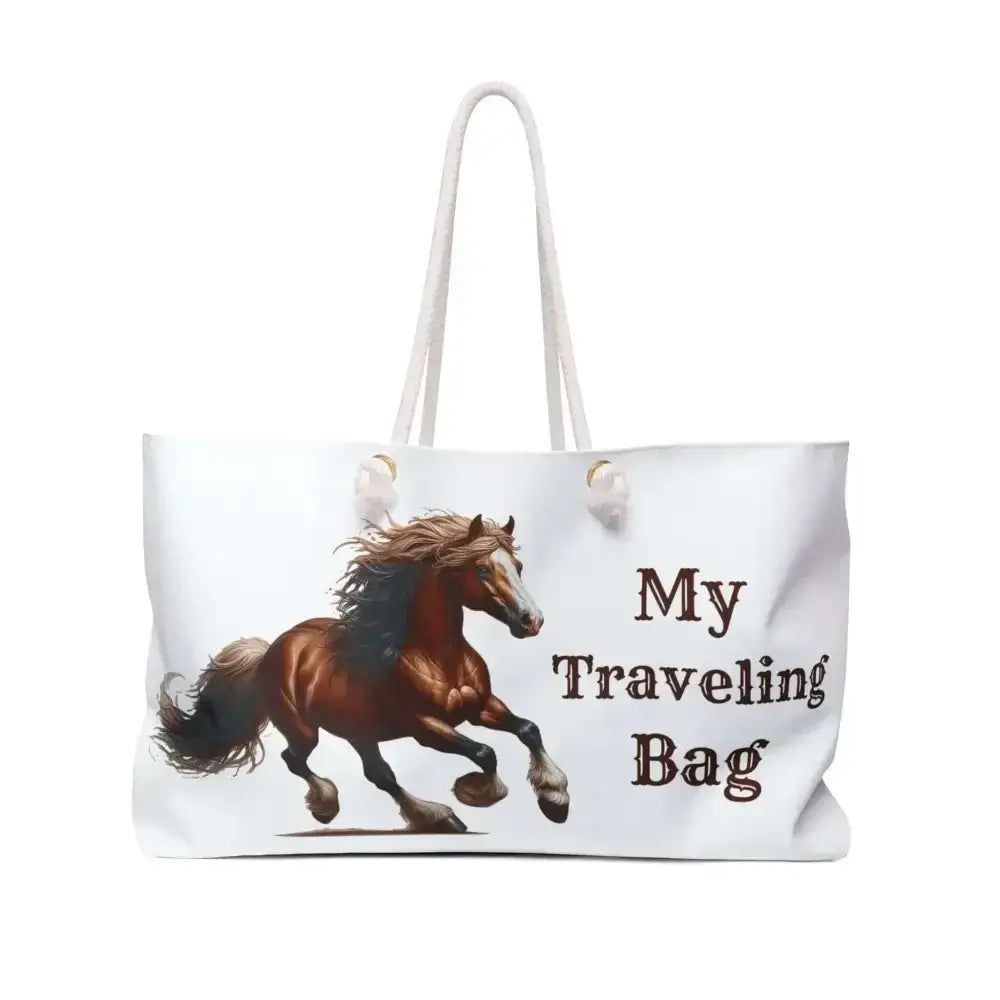 Equestrian Weekend Bag, Horse Lover Road Trip Tote, Travel Weekender