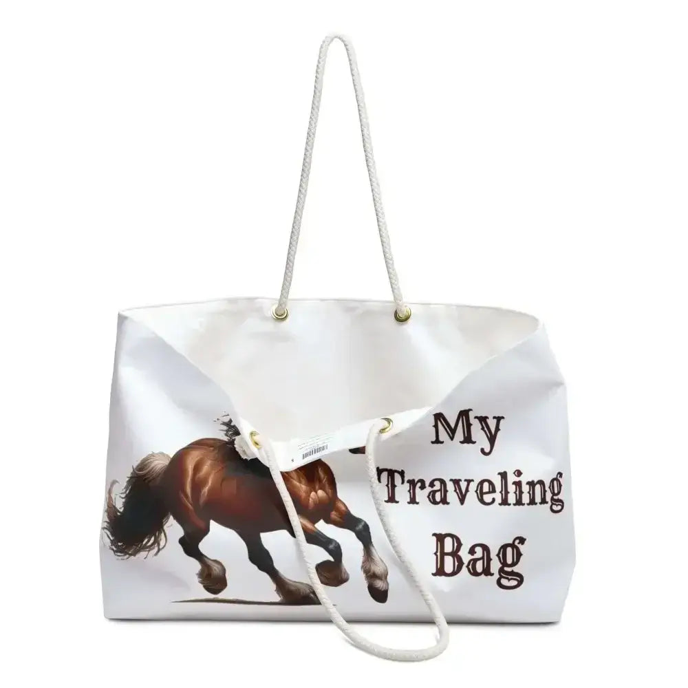 Equestrian Weekend Bag, Horse Lover Road Trip Tote, Travel Weekender