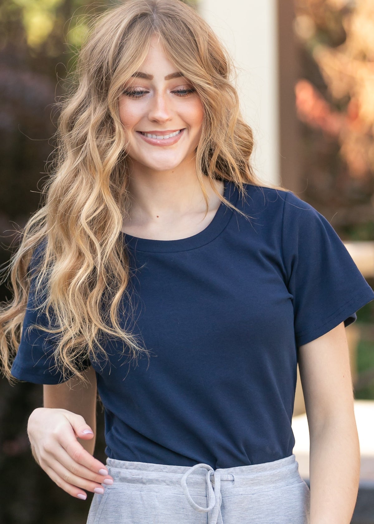 Essential Navy Flutter Sleeve Top - Quarter Circle AK Boutique