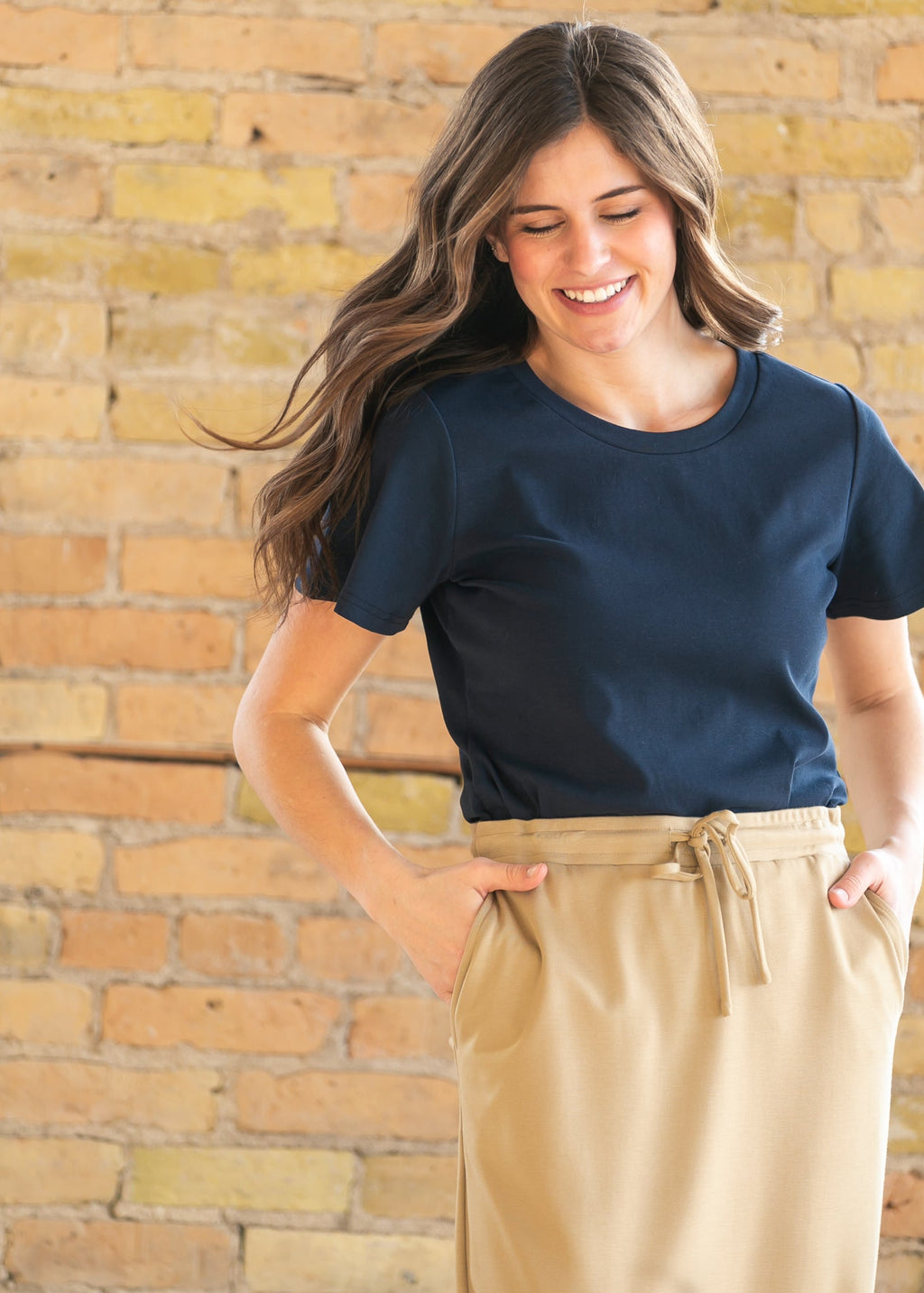 Essential Navy Flutter Sleeve Top - Quarter Circle AK Boutique