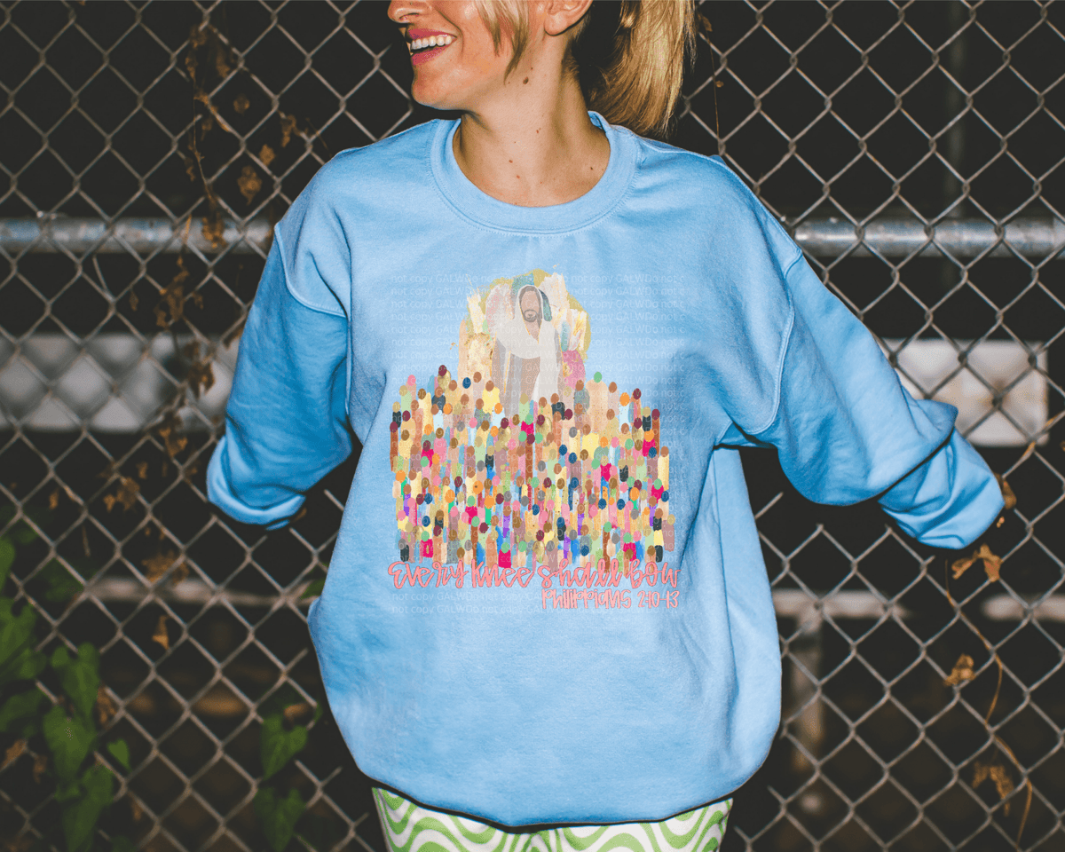 Every knee shall bow pastel edition tee or sweatshirt - Quarter Circle AK Boutique
