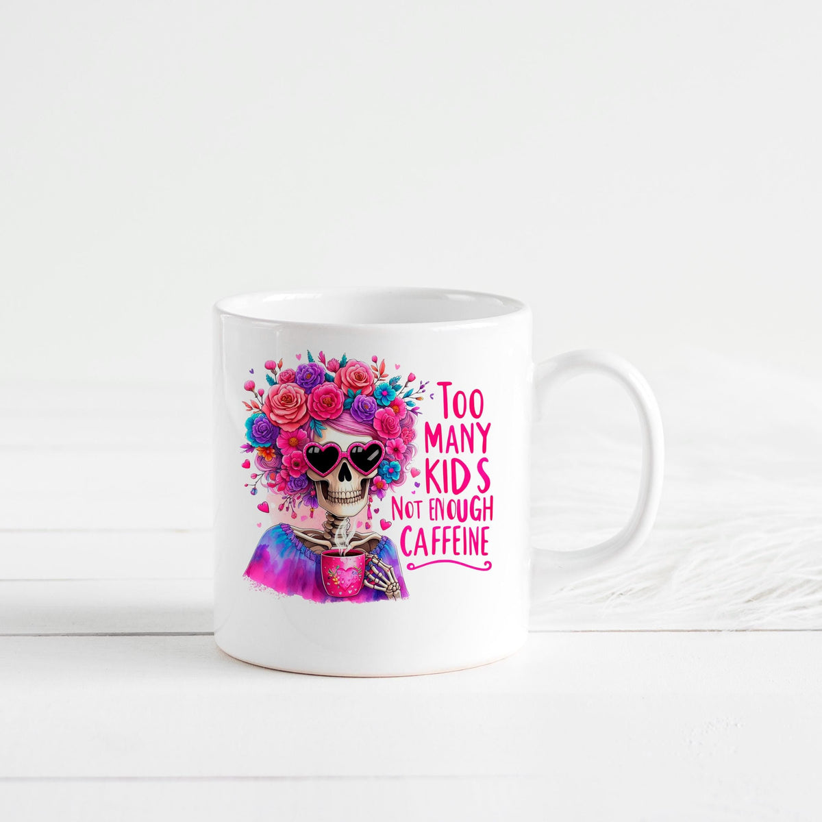 Funny Coffee Mug – Colorful Ceramic Tea Cup with Vibrant Floral Crown Design