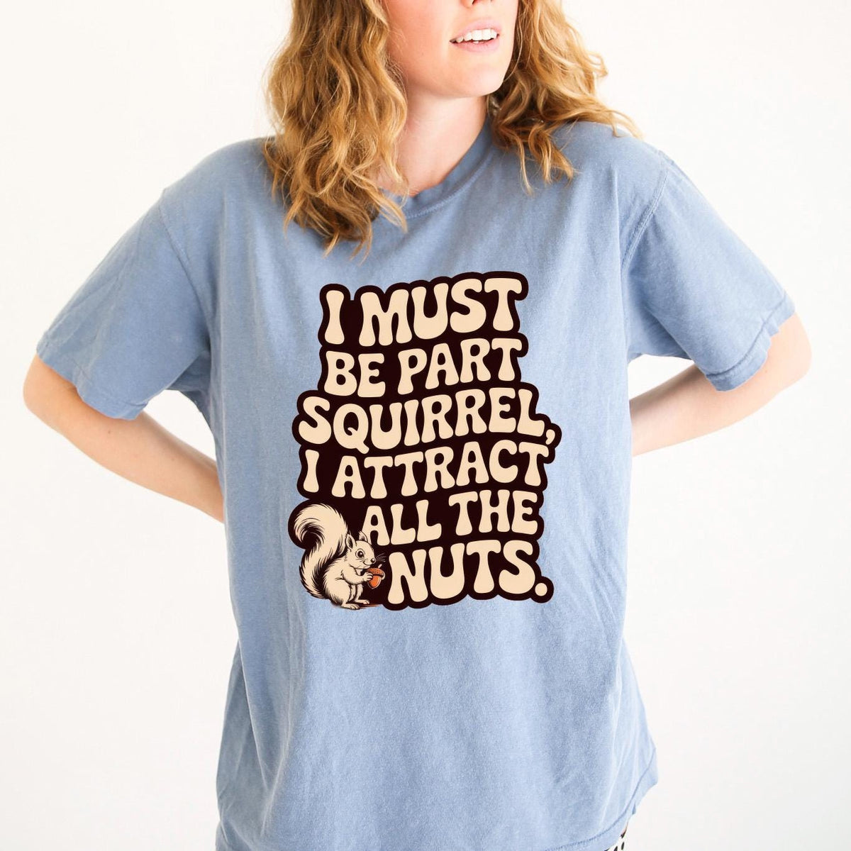 Comfort Colors Tee - Funny Squirrel Shirt With Cute Illustration | Relaxed Fit Casual Women T-Shirt
