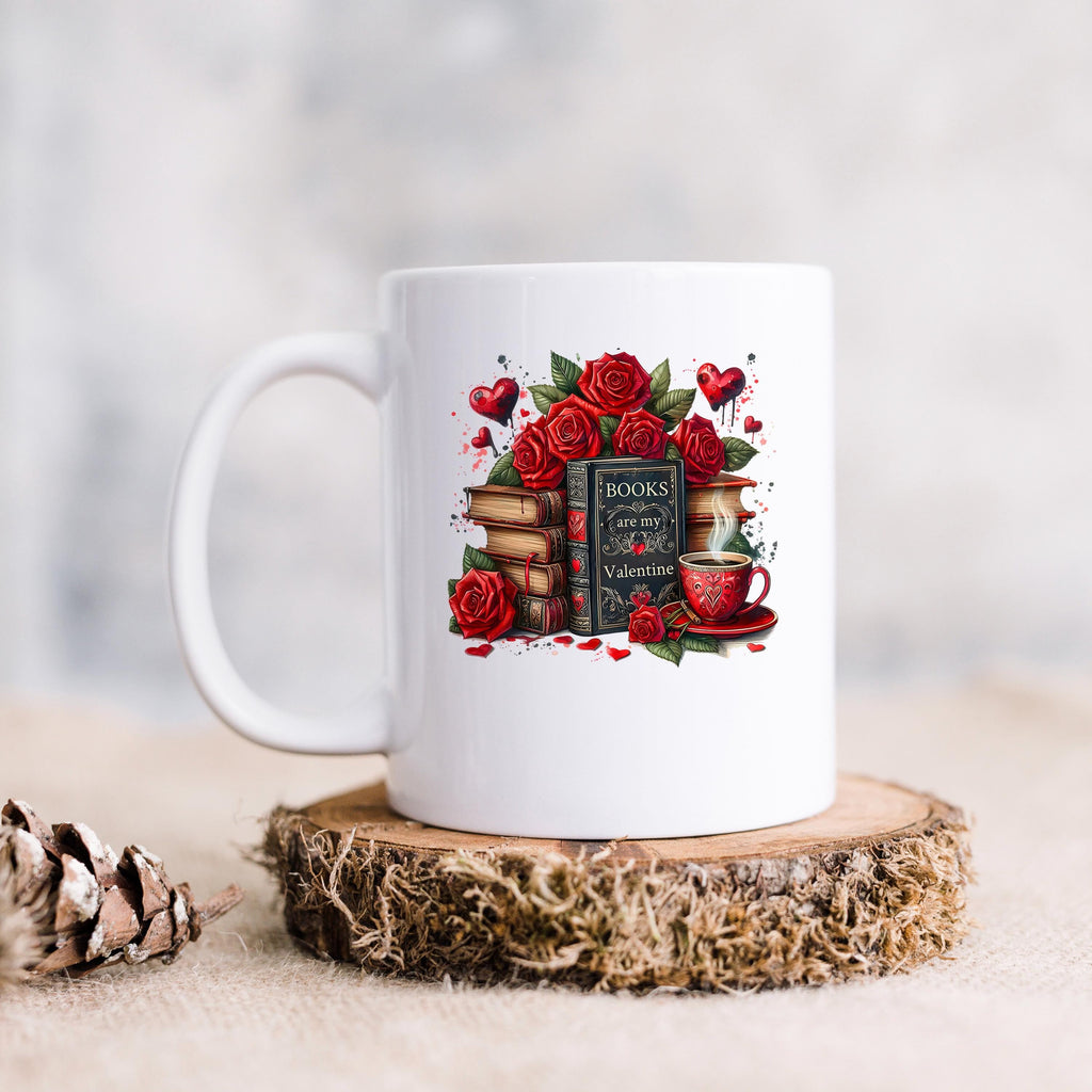 Books Are My Valentine Mug - Cozy Reading Accessory | Durable Ceramic Cup