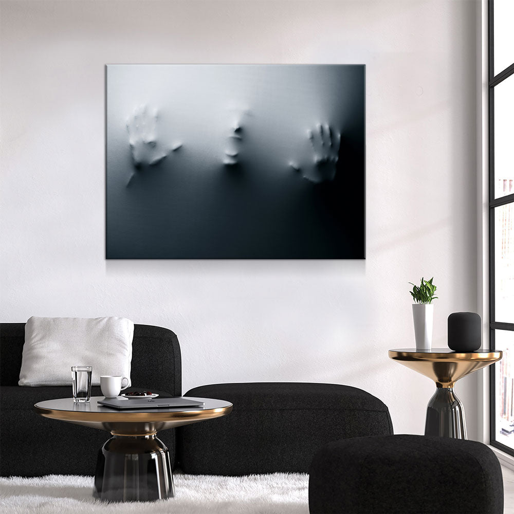 Face In The Wall Canvas Wall Art, Horror Decor, Halloween Decor - Quarter Circle AK Boutique