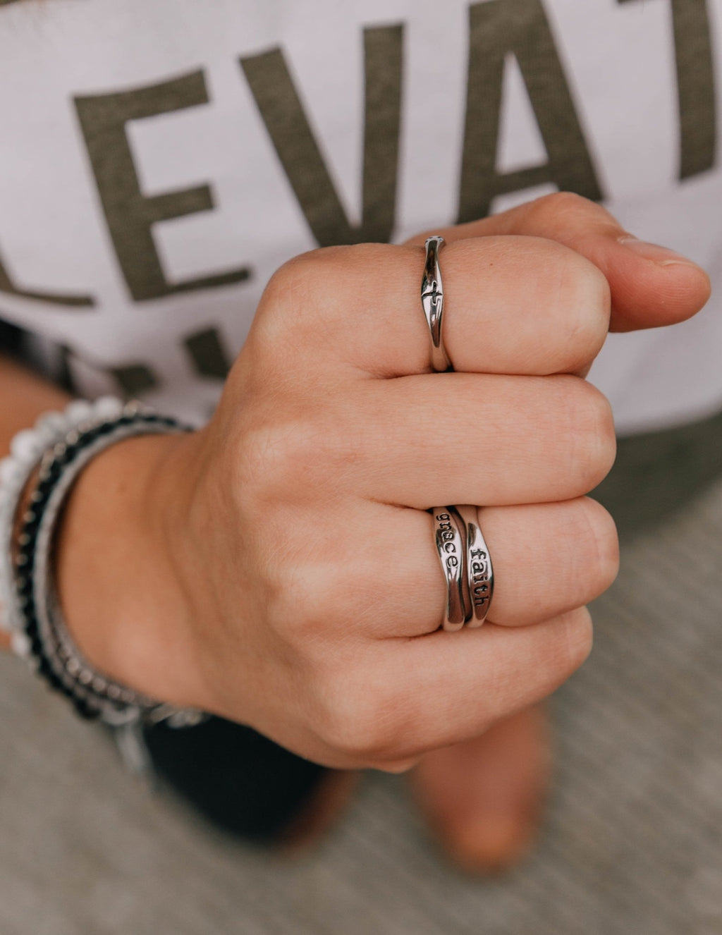 Faith Ring - Quarter Circle AK Boutique