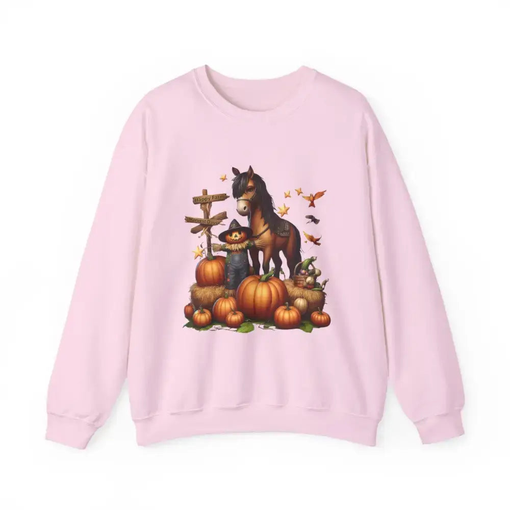 Fall Harvest Halloween Sweatshirt, Horse Autumn Farm Apparel