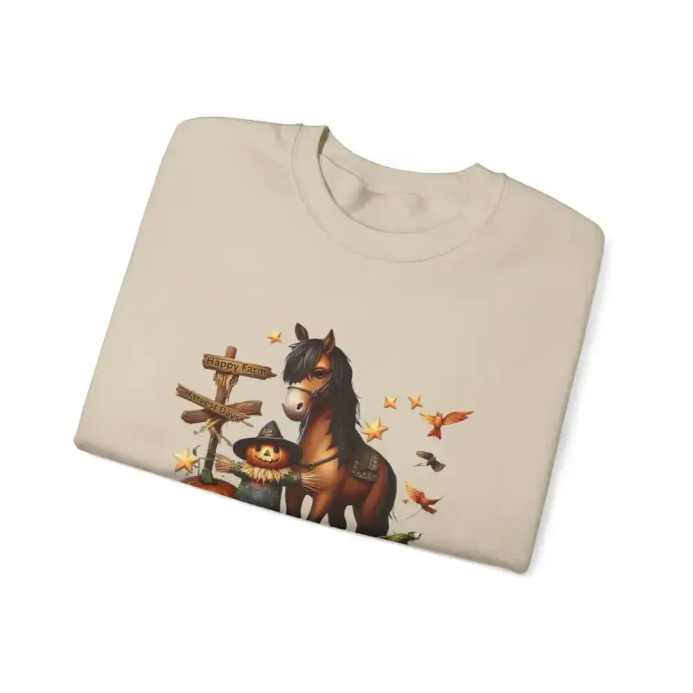 Fall Harvest Halloween Sweatshirt, Horse Autumn Farm Apparel