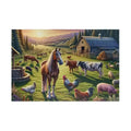 Farm Animals Horse Barnyard Puzzle, Family Puzzle Games, 1014 Pieces