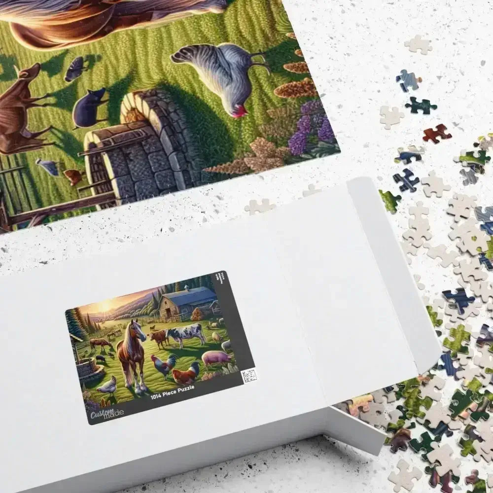 Farm Animals Horse Barnyard Puzzle, Family Puzzle Games, 1014 Pieces