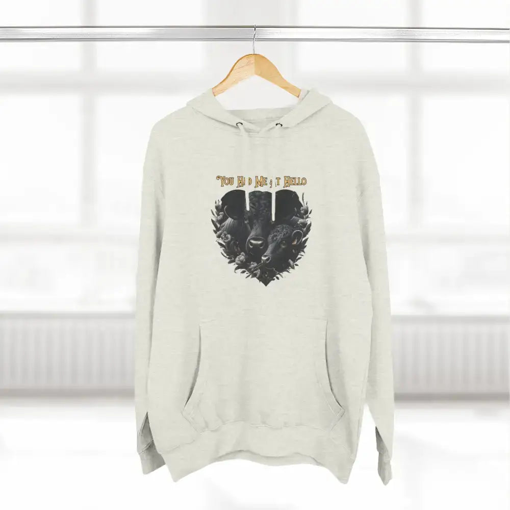 Farm Fleece Hoodie, Western Farm Apparel, Black Angus Bull and Cow