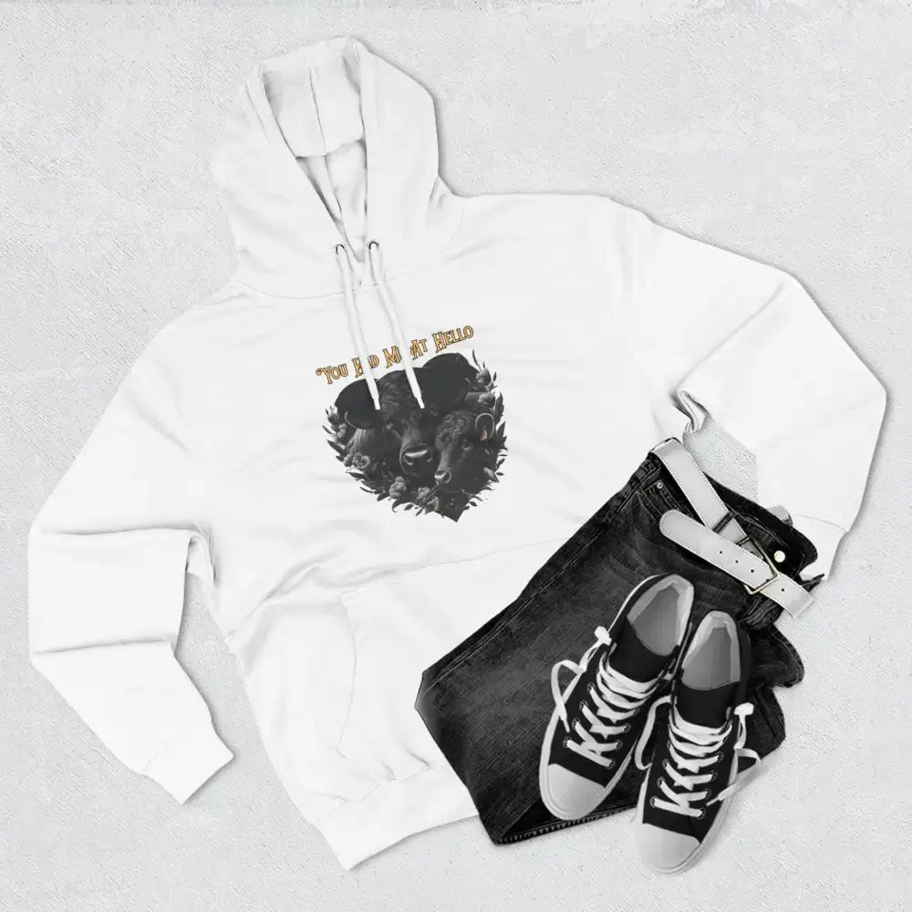 Farm Fleece Hoodie, Western Farm Apparel, Black Angus Bull and Cow