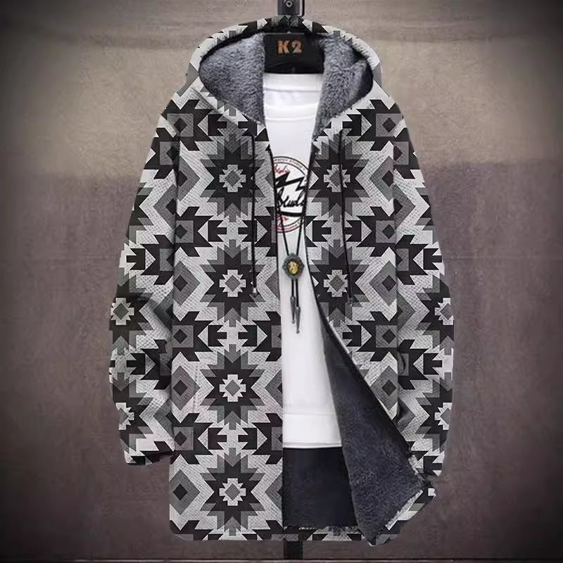 Fashion Digital Printing Fleece Padded Coat Jacket - Quarter Circle AK Boutique