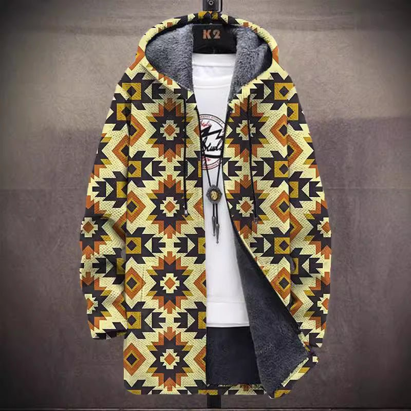 Fashion Digital Printing Fleece Padded Coat Jacket - Quarter Circle AK Boutique