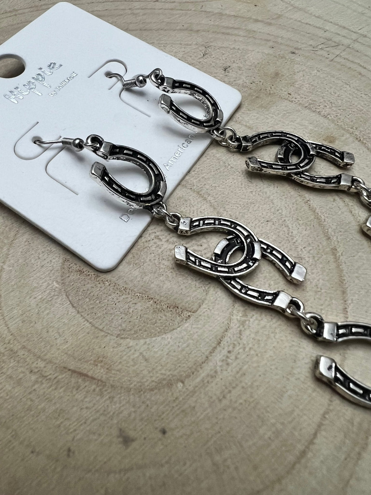 Western Fashion Horseshoe Dangle Earrings — Bold 3½" Statement Drop