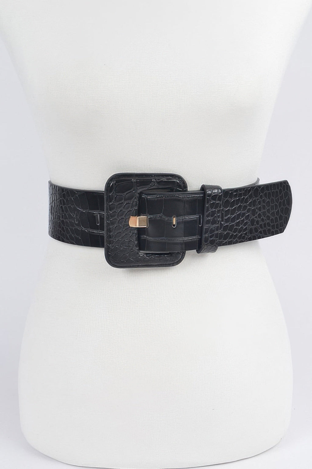 Faux Croc Leather Waist Belt - Quarter Circle AK Boutique