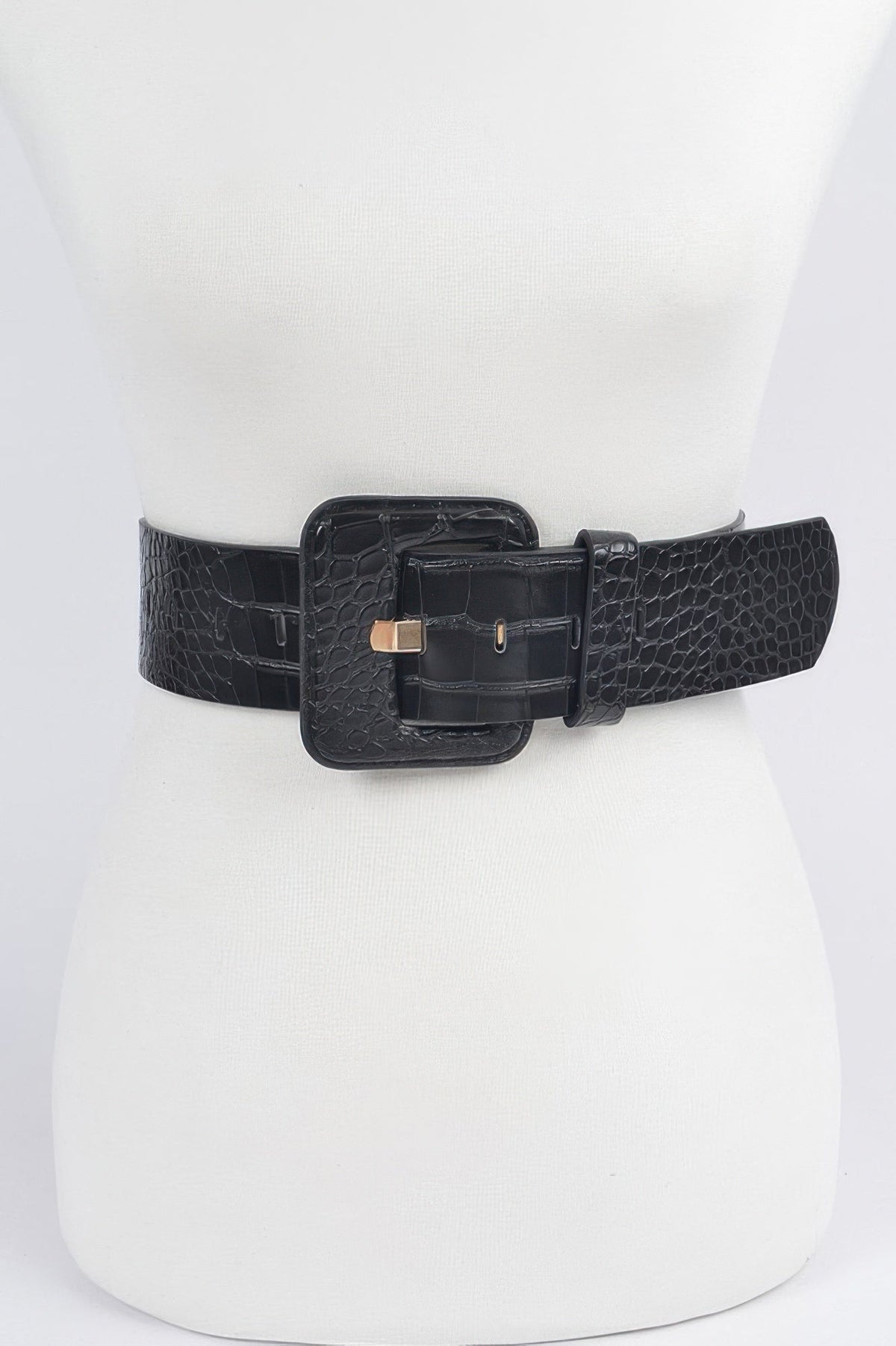 Faux Croc Leather Waist Belt - Quarter Circle AK Boutique
