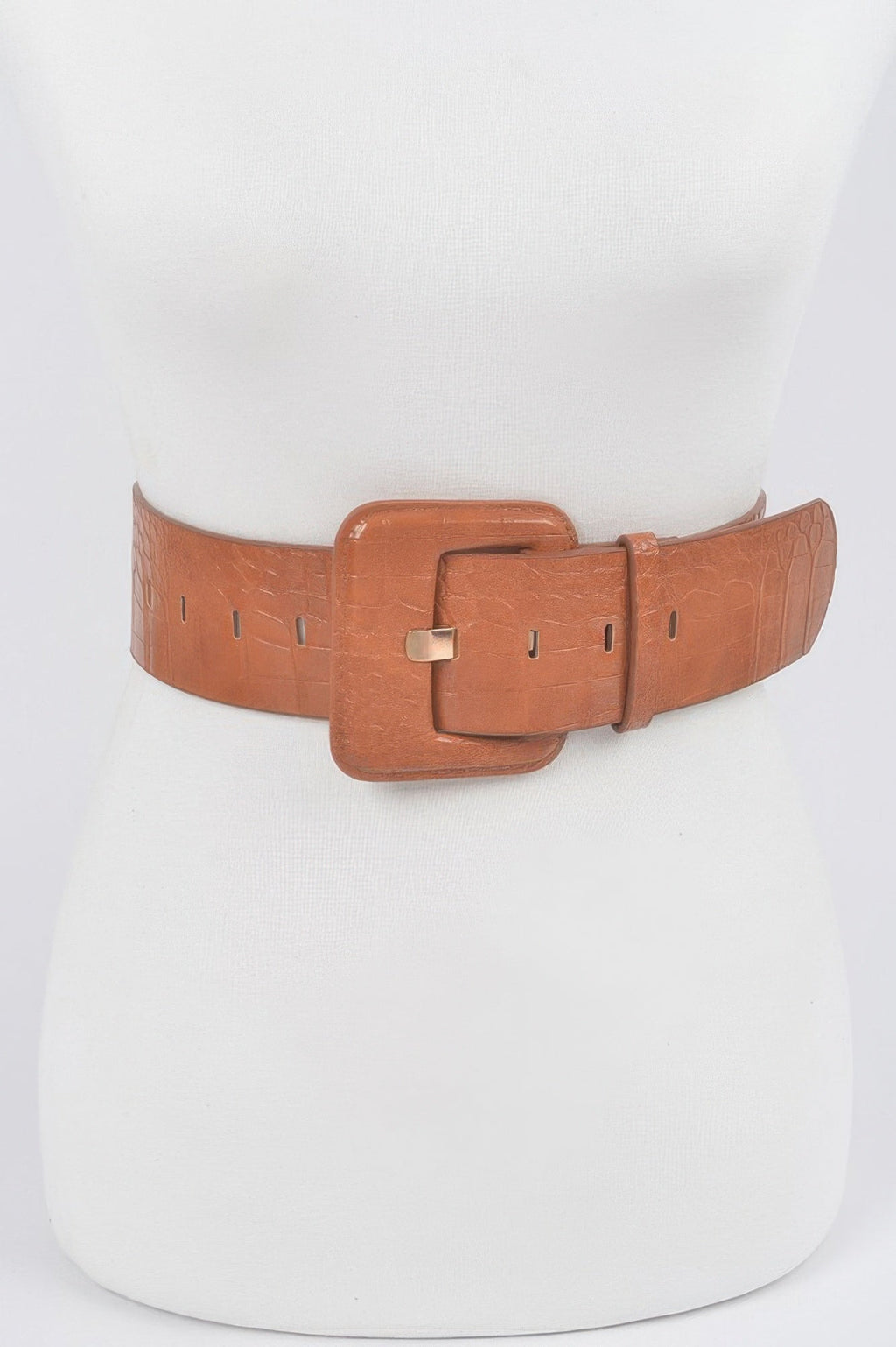 Faux Croc Leather Waist Belt - Quarter Circle AK Boutique