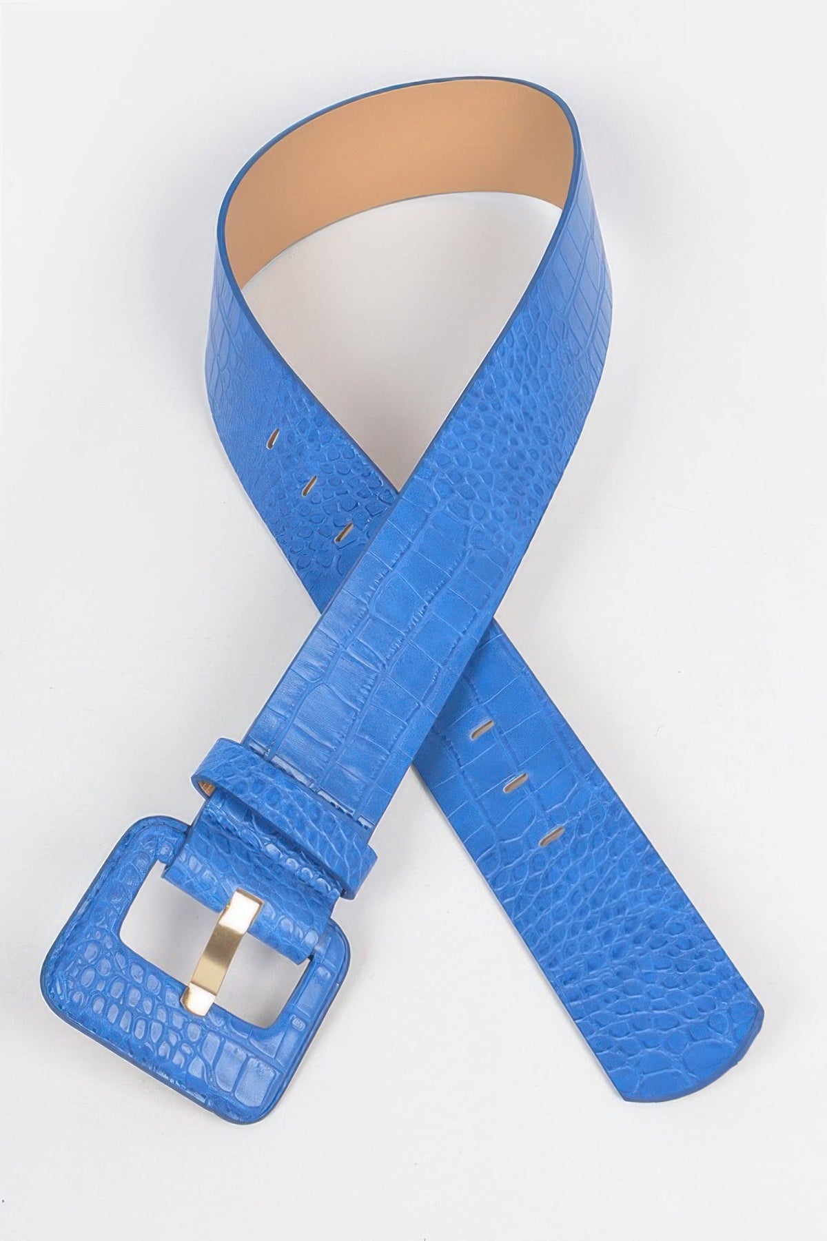 Faux Croc Leather Waist Belt - Quarter Circle AK Boutique