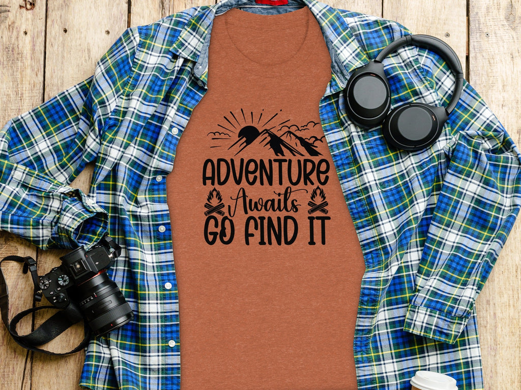 Adventure Awaits Go Find It Outdoorsy Graphic T-Shirt