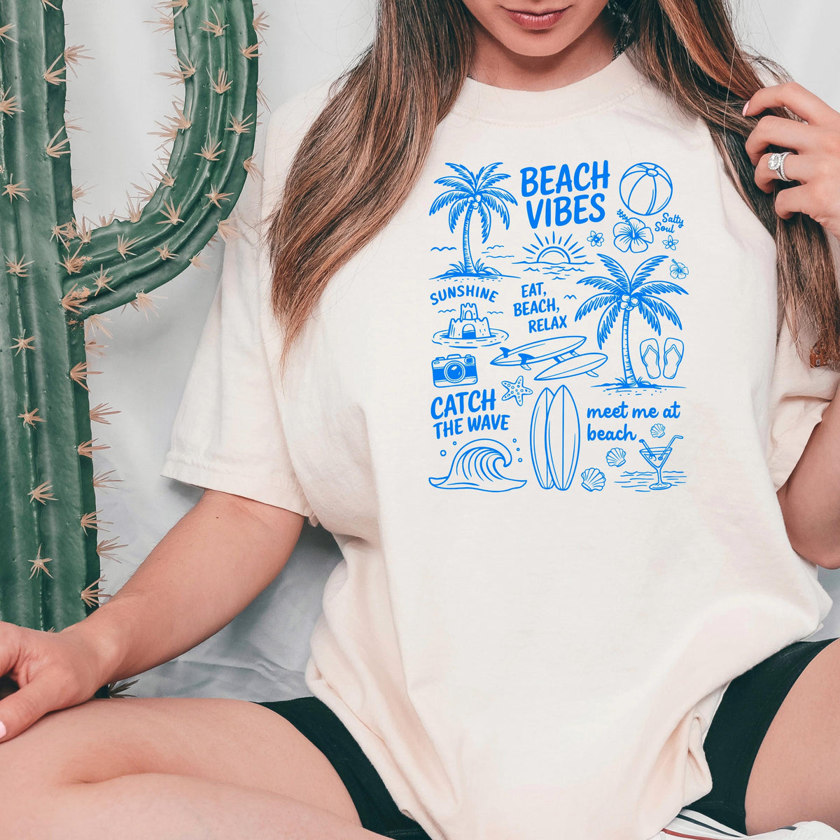 Seashell Shirt Women - Retro Comfort Colors Tee | Soft Cotton Beach Shirt