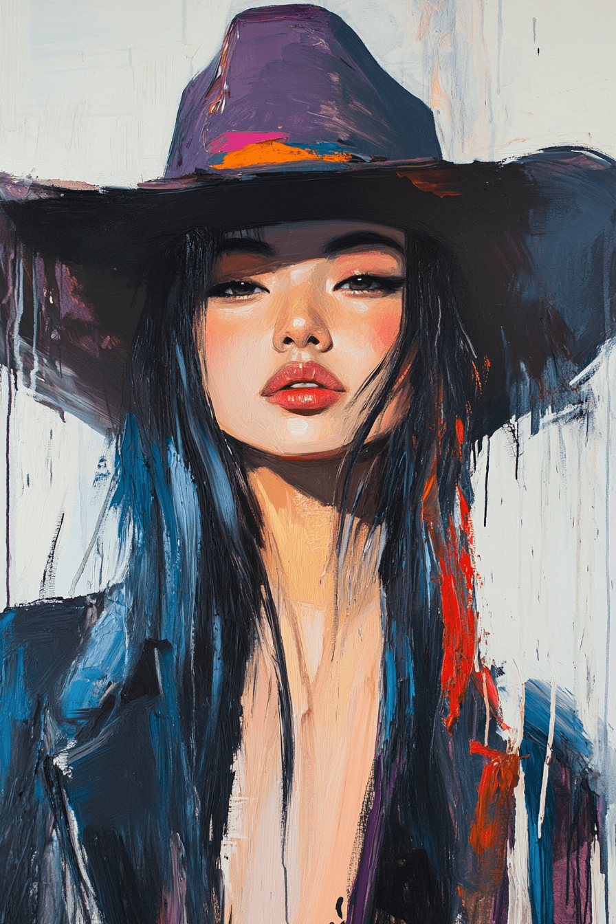 Fierce Cowgirl Canvas – Western Woman Portrait Wall Art - Quarter Circle AK Boutique