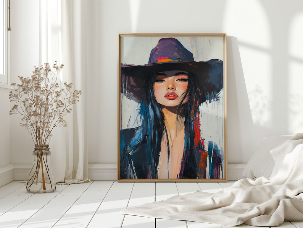 Fierce Cowgirl Canvas – Western Woman Portrait Wall Art - Quarter Circle AK Boutique