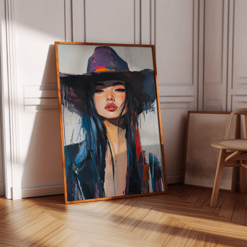 Fierce Cowgirl Canvas – Western Woman Portrait Wall Art - Quarter Circle AK Boutique