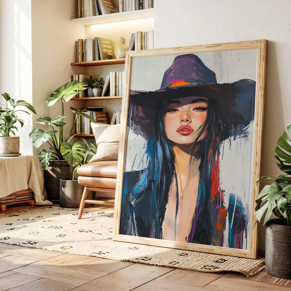 Fierce Cowgirl Canvas – Western Woman Portrait Wall Art - Quarter Circle AK Boutique