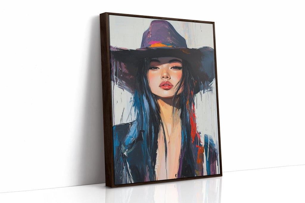 Fierce Cowgirl Canvas – Western Woman Portrait Wall Art - Quarter Circle AK Boutique
