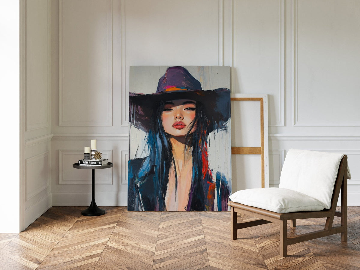 Fierce Cowgirl Canvas – Western Woman Portrait Wall Art - Quarter Circle AK Boutique