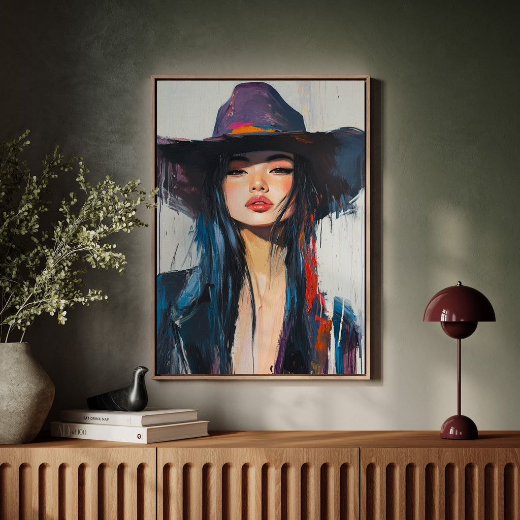 Fierce Cowgirl Canvas – Western Woman Portrait Wall Art - Quarter Circle AK Boutique