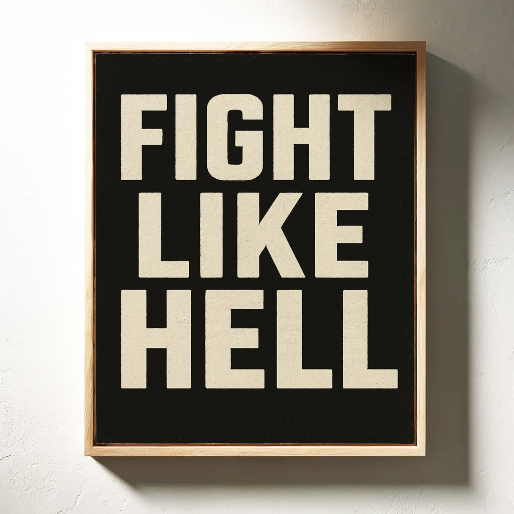 Fight Like Hell Gritty Bold Poster - Quarter Circle AK Boutique