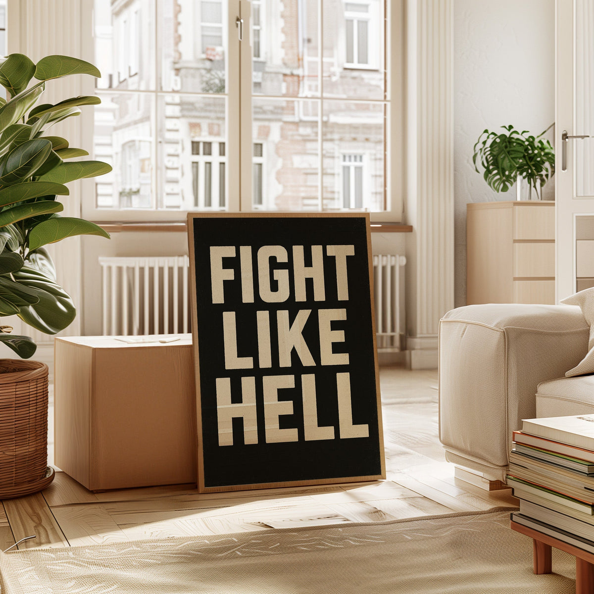 Fight Like Hell Gritty Bold Poster - Quarter Circle AK Boutique