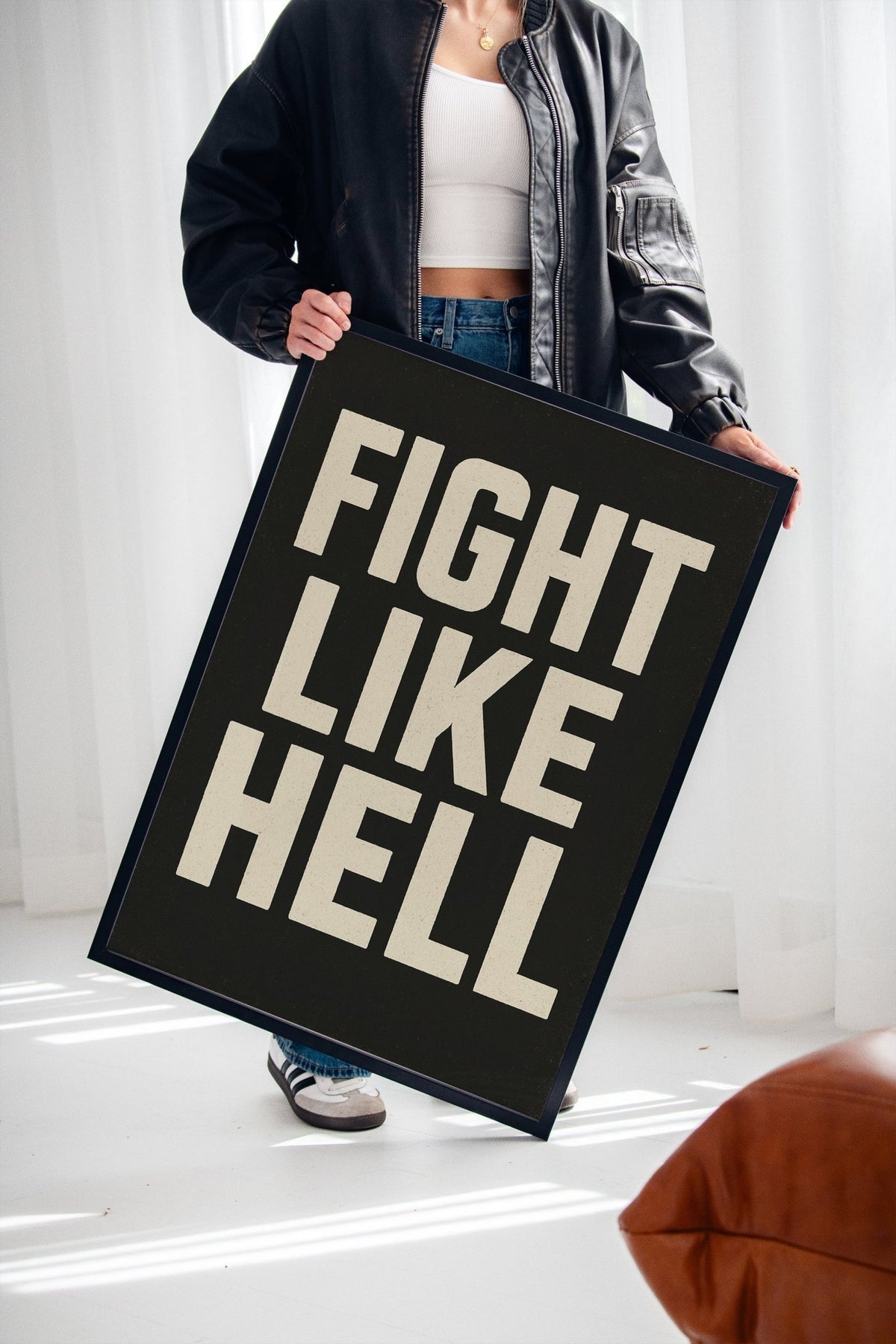Fight Like Hell Gritty Bold Poster - Quarter Circle AK Boutique