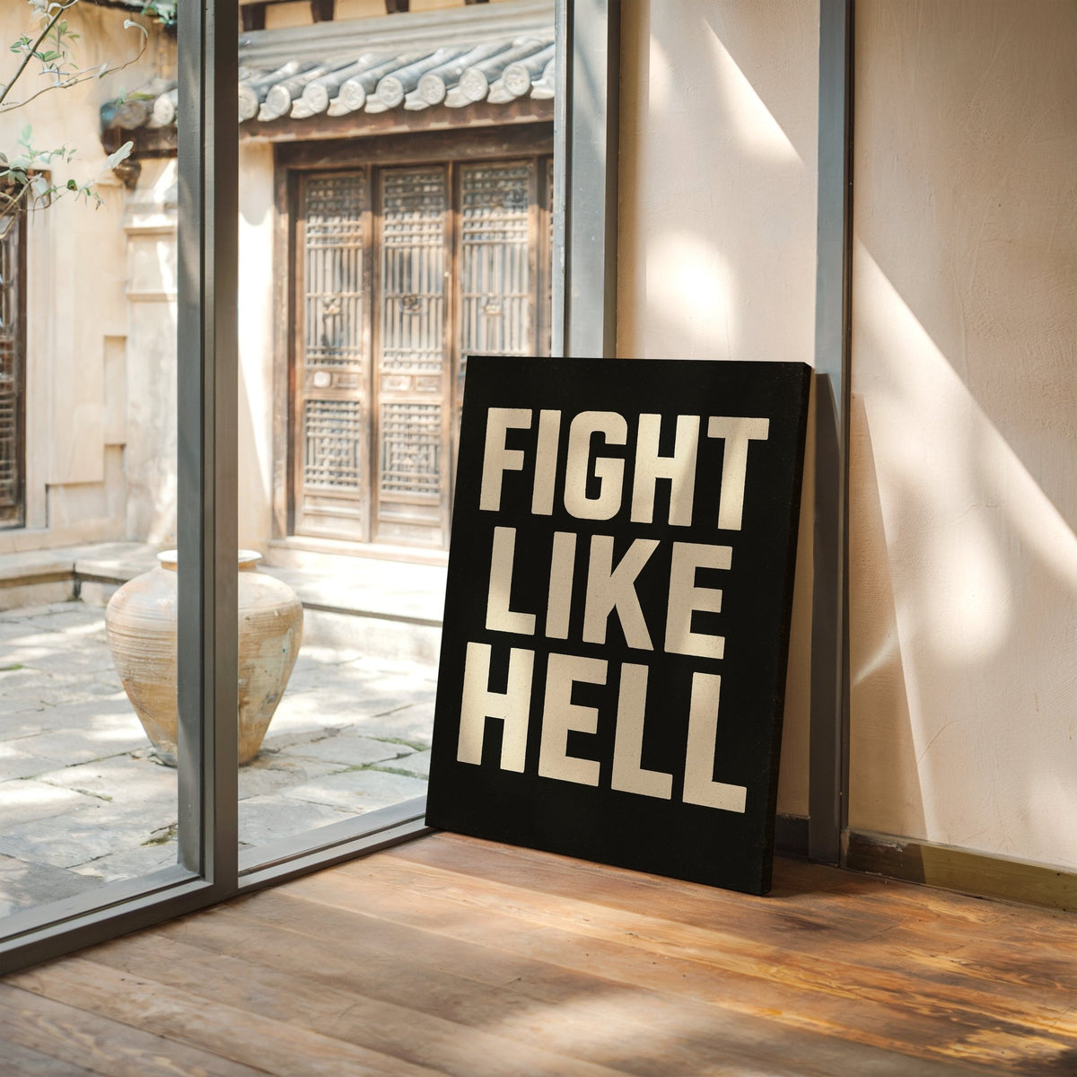 Fight Like Hell Gritty Bold Poster - Quarter Circle AK Boutique