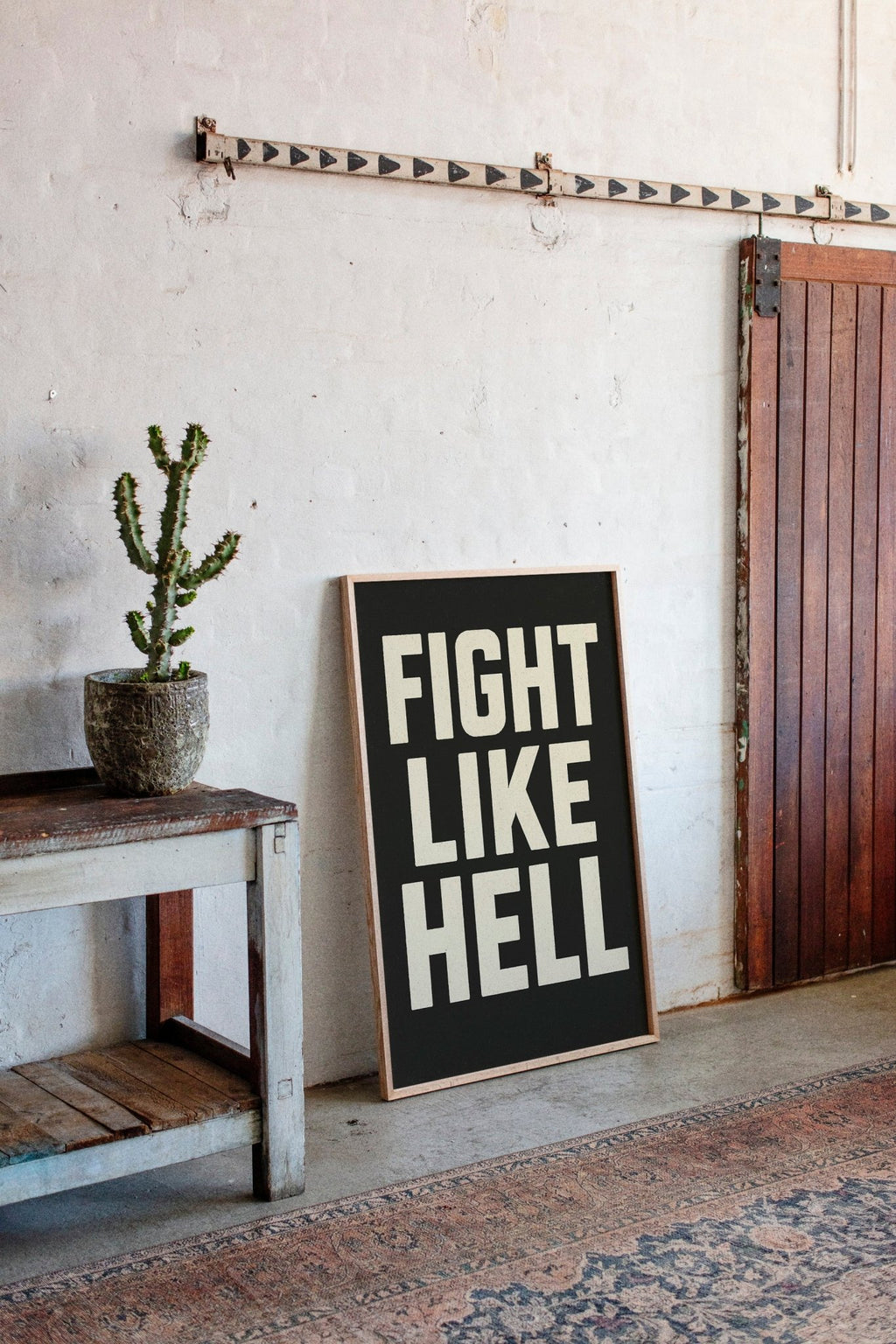 Fight Like Hell Gritty Bold Poster - Quarter Circle AK Boutique