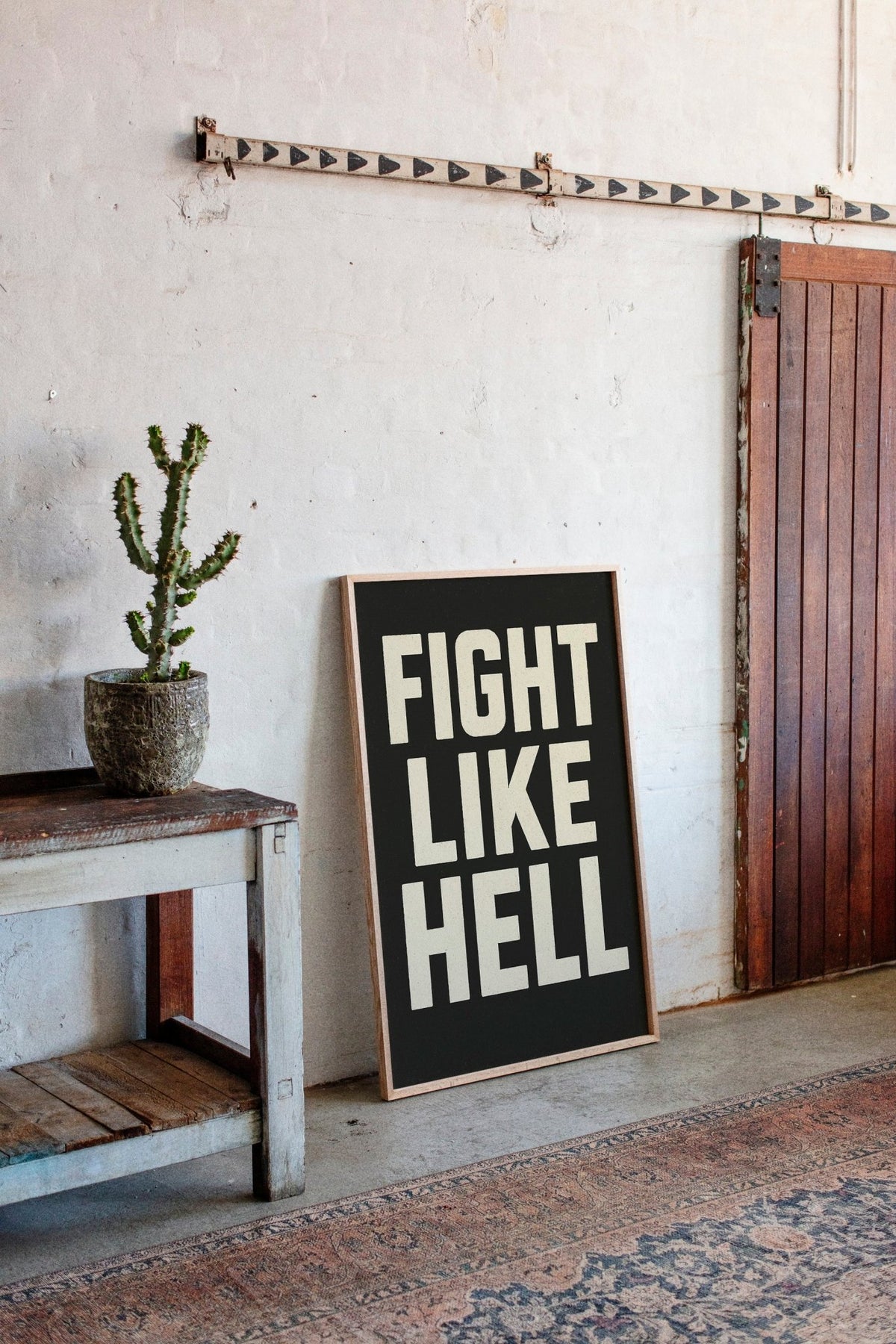 Fight Like Hell Gritty Bold Poster - Quarter Circle AK Boutique
