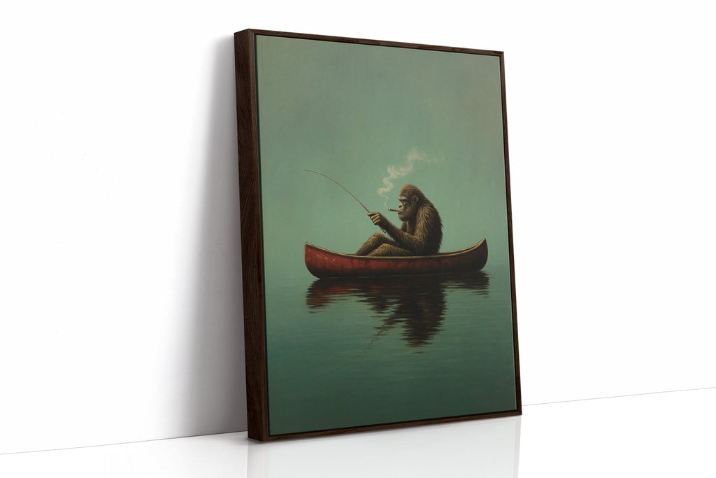 Fishing Ape in a Red Canoe - Quarter Circle AK Boutique