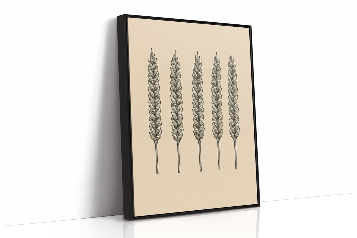 Five Loaves Botanical Wheat Illustration - Quarter Circle AK Boutique