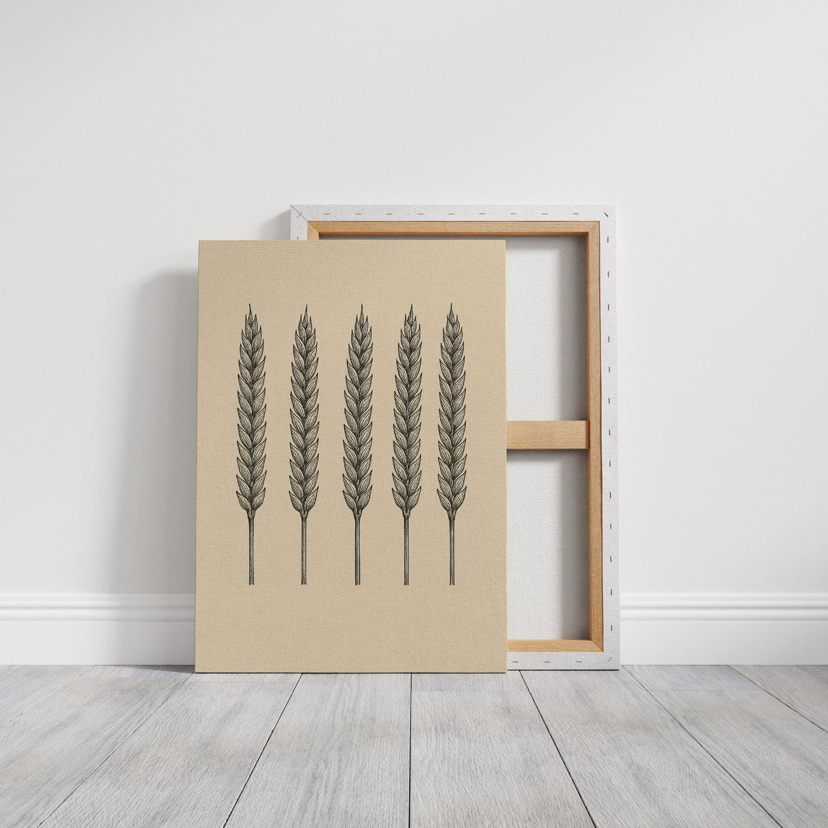 Five Loaves Botanical Wheat Illustration - Quarter Circle AK Boutique