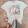 Floral cow in bed design on tee or sweatshirt - Quarter Circle AK Boutique