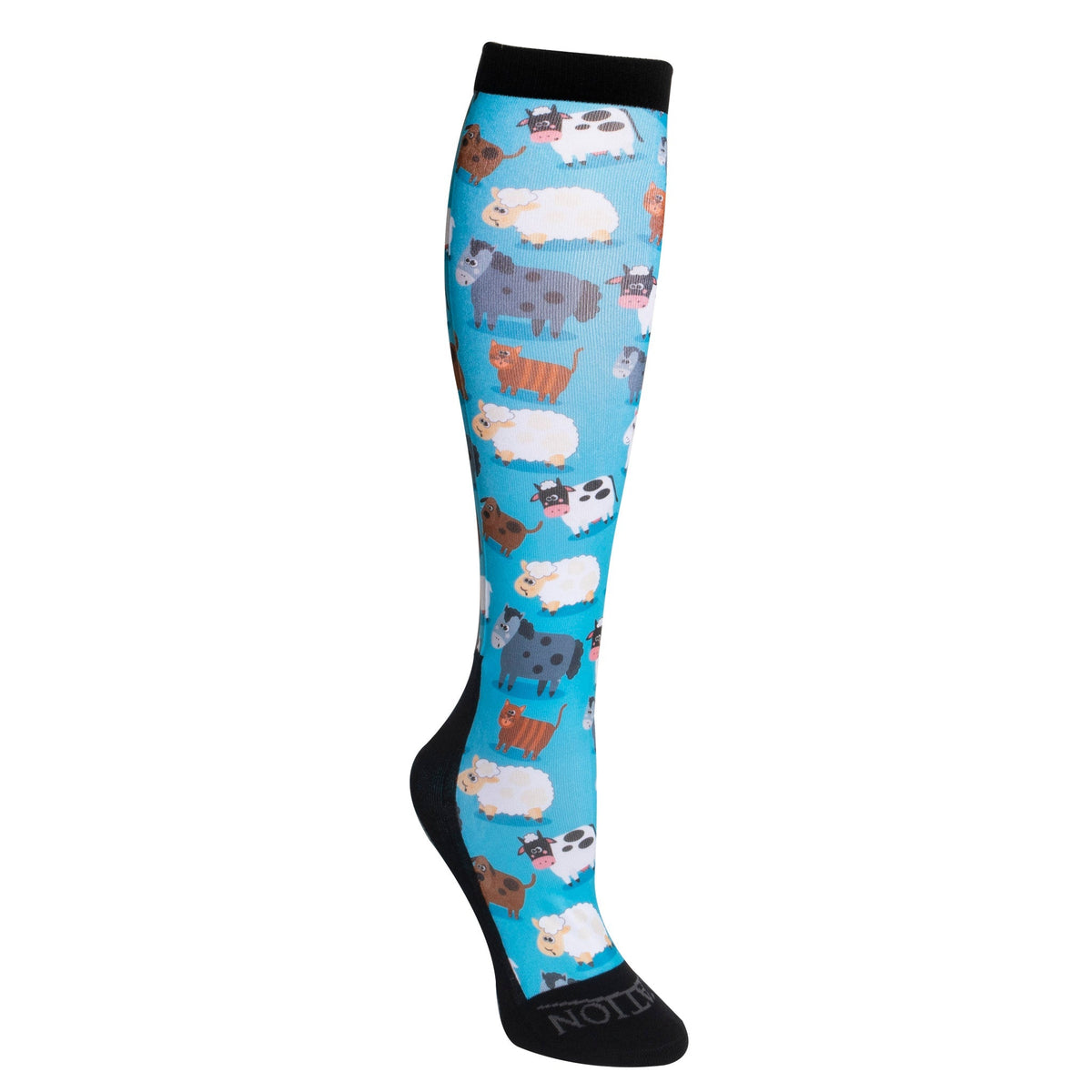 Footzees Boot Sock- Farm Animals - Quarter Circle AK Boutique