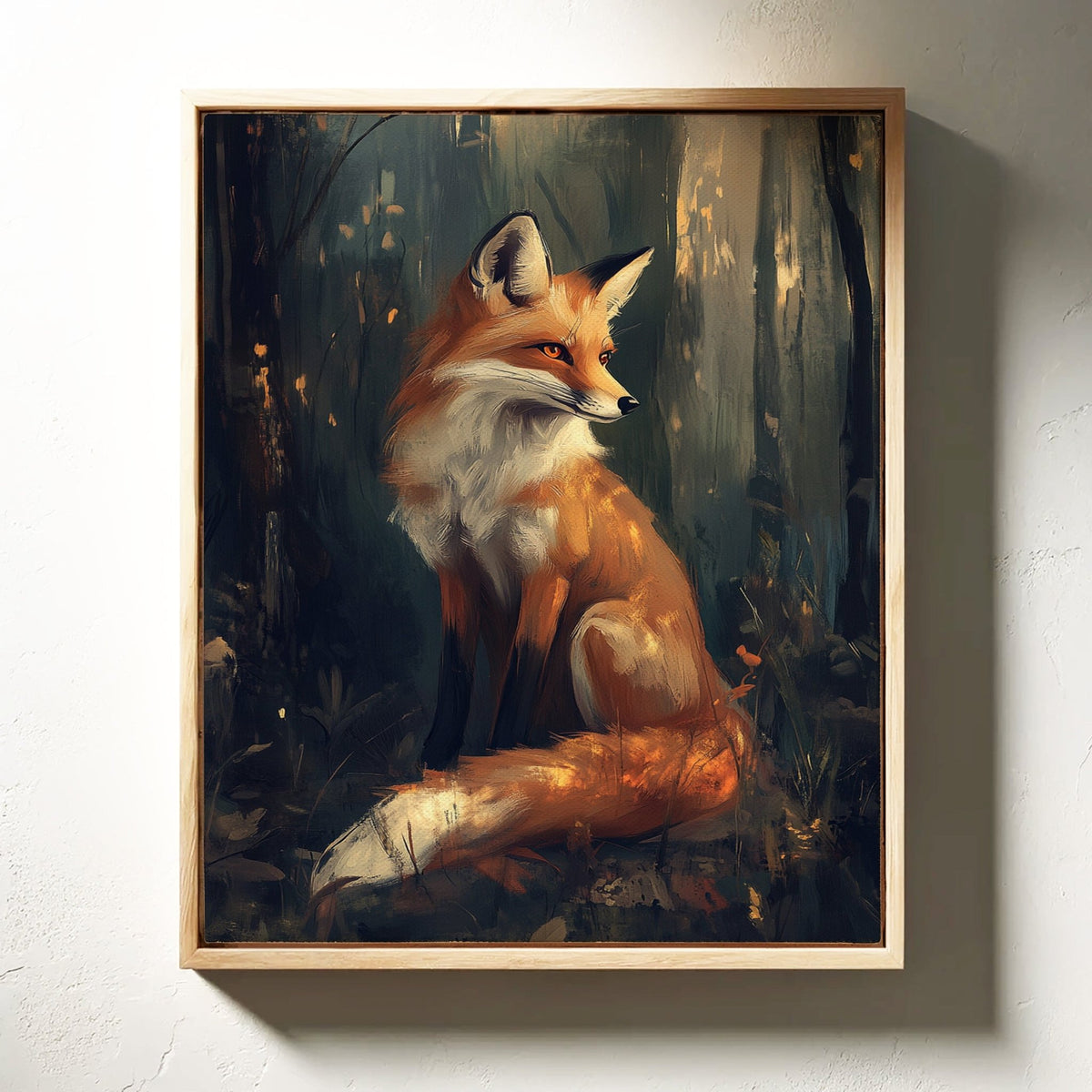 Fox Wall Art – Mystical Forest Print, Woodland Animal Decor, Nature-Inspired Painting - Quarter Circle AK Boutique