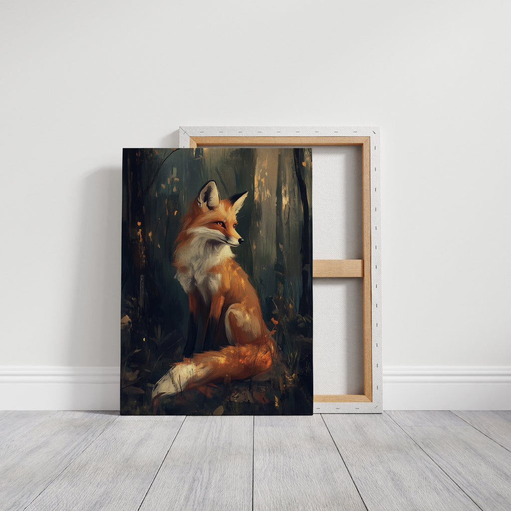 Fox Wall Art – Mystical Forest Print, Woodland Animal Decor, Nature-Inspired Painting - Quarter Circle AK Boutique