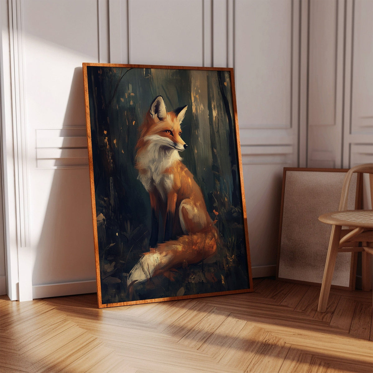 Fox Wall Art – Mystical Forest Print, Woodland Animal Decor, Nature-Inspired Painting - Quarter Circle AK Boutique